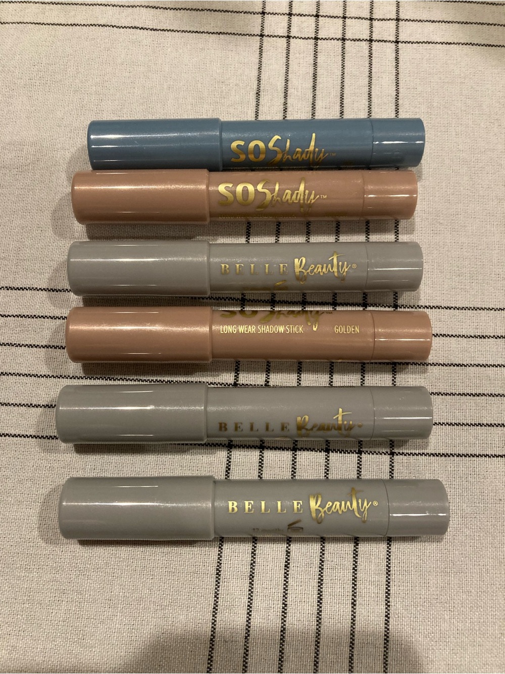 Belle Beauty & SO Shady Multi-Shade Eye Shadow Sticks - Blue, Nude, Grey, Gold